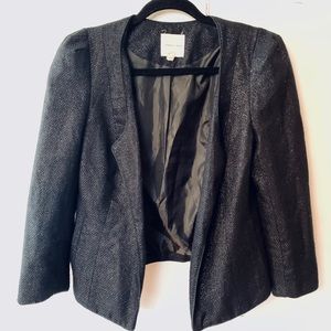 UO Silence + Noise Black Shimmer Blazer